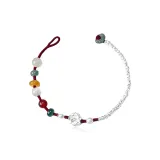 Браслет-шнурок из стерлингового серебра с самородком "Лотос"