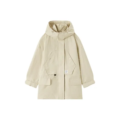 EICHITOO SS24 Тренчкот Женский Хаки Зеленый