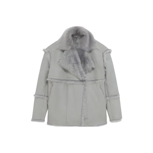 Кожа IRO Куртка Женская Серого цвета