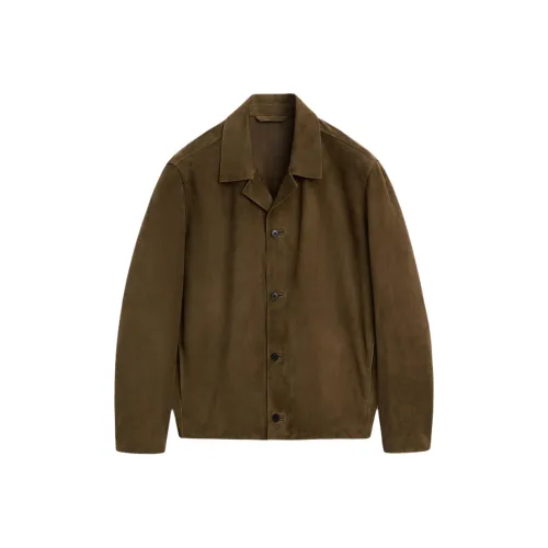 Massimo Dutti Кожа Куртка Мужская Коричневая Зеленая