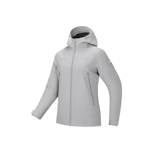 Anta Variety Тренировки Коллекция Офис Повседневный Водонепроницаемый Ветровка Женские Дюна Серый