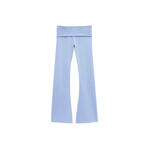 Victoria's Secret Розовый Хлопок Foldover FLARE Леггинсы Порт Синий Повседневные брюки Женские Hong KONG Синий