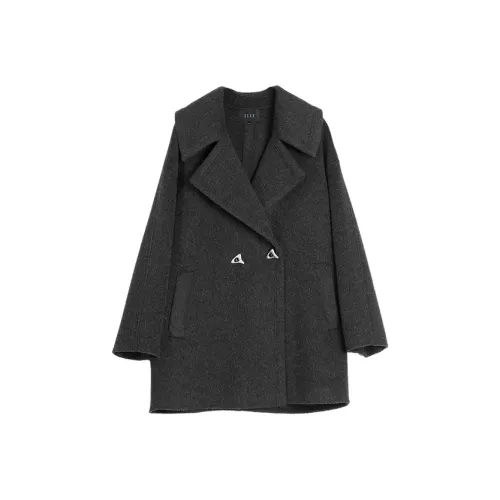 ELLE Серый Синий Женский Пальто