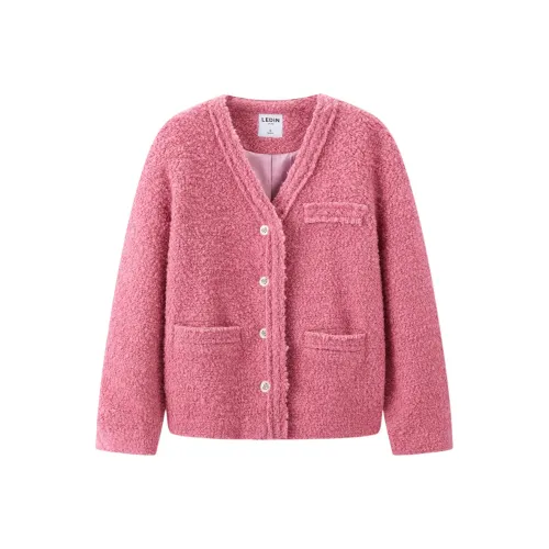 LEDIN Бархат Feel Пальто Женские Цвет Орхидейного Дыма Розовый