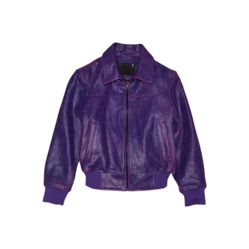 R13 Кожа Куртка Женская Фиолетовая
