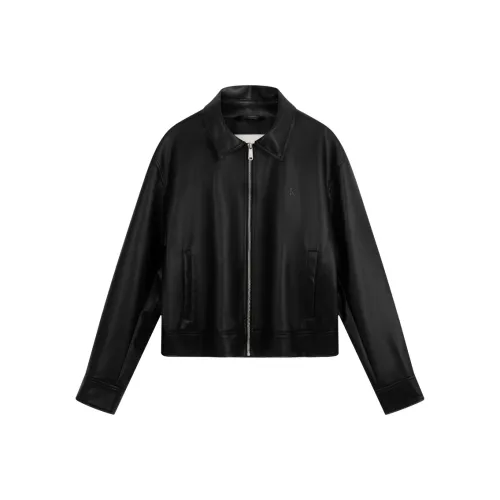 Calvin Klein SS25 BEH Космический черный Женские кожаные куртки
