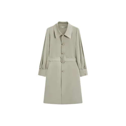 EICHITOO Тренчкот Женский Светло-Серый