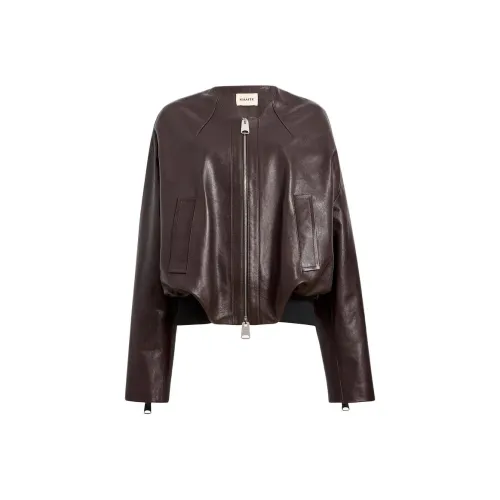 KHAITE SS25 Hewit Куртка из кожи куртка женская темно-коричневый темно-коричневый