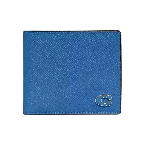 COACH Кошелек Billfold из кожи минималистский мужской синий