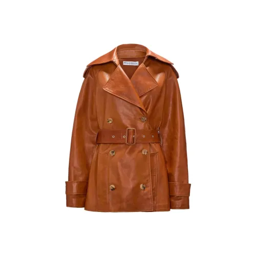 JW Anderson FW24 Кожа Куртка Женская Коричневая