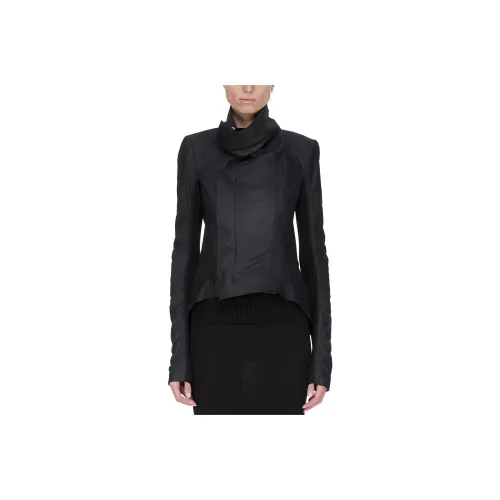 Rick Owens RO Кожа Куртка Женская Черная