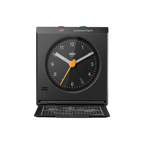 BRAUN Кварцевый механизм пластик будильник унисекс черный