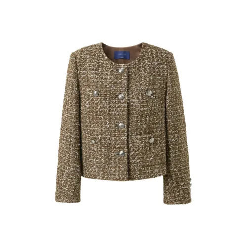 3COLOUR Пальто Женское Кофейного цвета с Бежевым