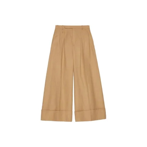 GUCCI Светло-коричневые Женские Повседневные Брюки