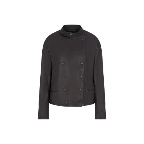 EMPORIO ARMANI Кожа Куртка Женская Хаки