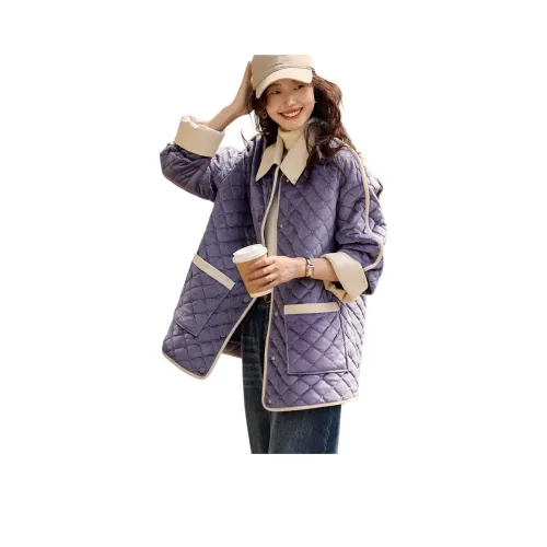 Mo Han Yi Mei Хлопковый пуховик Женский Пыльно-фиолетовый