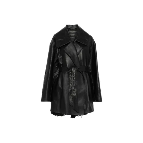 Balenciaga Кожа Куртка Свободного кроя Женская Черная