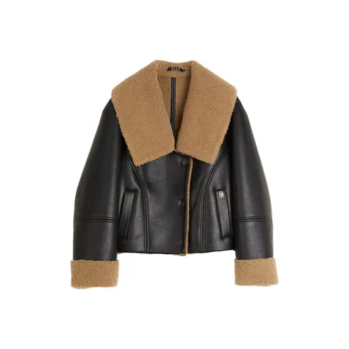 ELLE Кожа Куртка Женская Черная