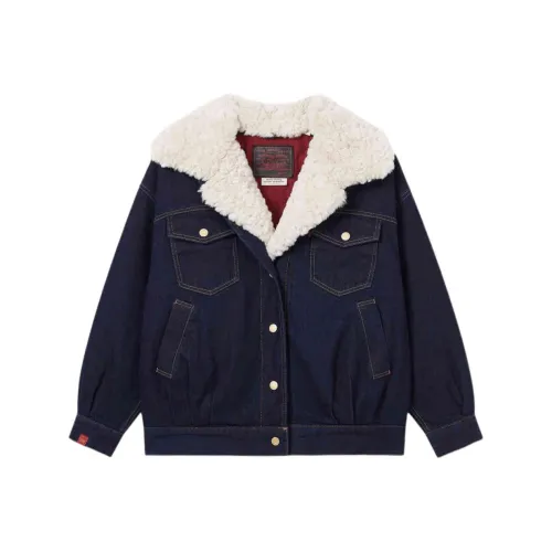 Levis CNY Темно-синий Женские Джинсовые Куртки