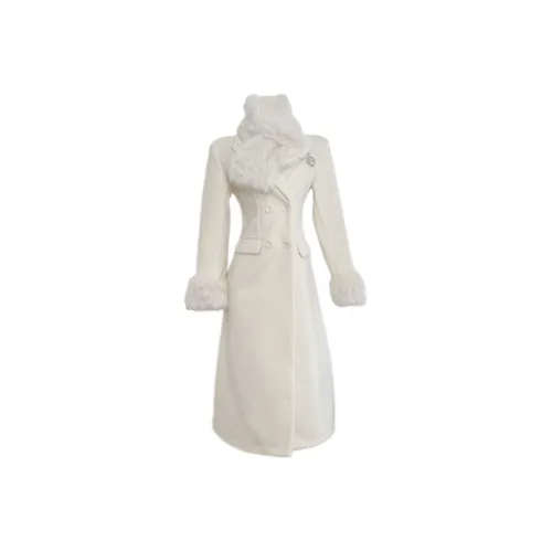 PAZZO Двойной Sided Искусственный Длинный Пальто Женские