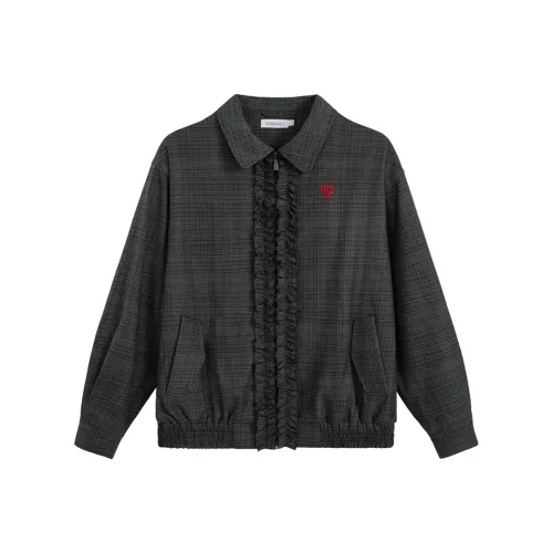 UNIFREE Cropped Jacket Женская Серая Клетка