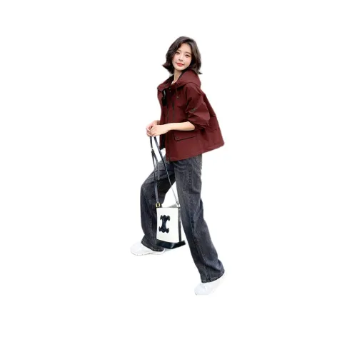 Fele.d Бордовый Женское короткое пальто