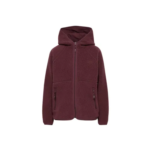 ARITZIA TNA Polartec Термический Pro С капюшоном Застежка-молния Толстовка Бархат feel Пальто Женские Sumac Бургунди Бордовый Красный