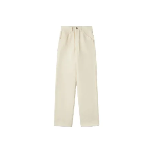 Loro Piana Экрю Женские Повседневные Брюки