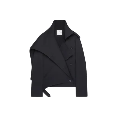 COURREGES FW24 Короткий OBLIQUE Тренчкот Тренчкот Женский Черный Черный