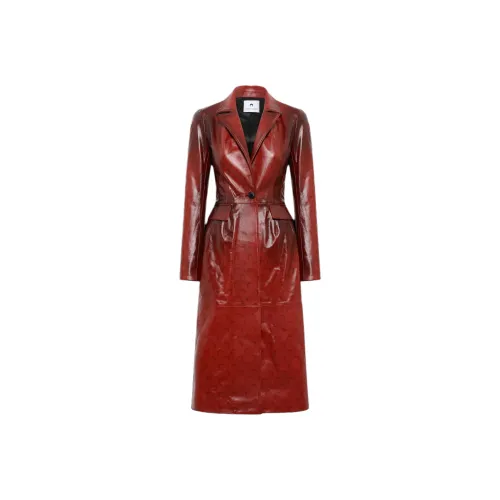 Marine Serre Женское Пальто Красного Цвета