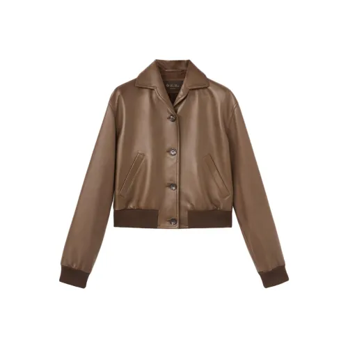 Loro Piana Рыжевато-коричневые Женские Кожаные Куртки