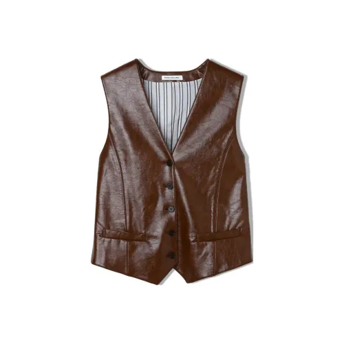 Roselingling Жилет Женские Латте Коричневый