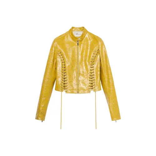Blumarine Желтые Женские Кожаные Куртки