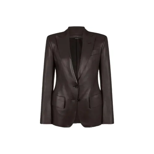 TF SS25 Кожа Куртка Женская Черная