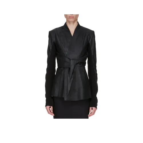 RICK OWENS Черные Женские Кожаные Куртки