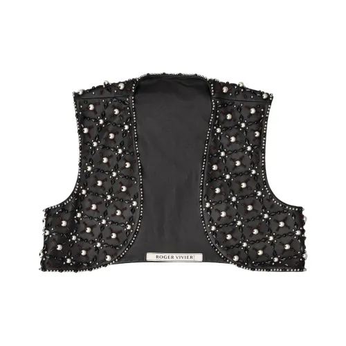 Жилет Roger Vivier Choc из кожи женский черный