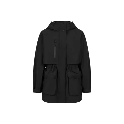 JZ. ANNAKRO Тренчкот Женский Без рисунка Черный