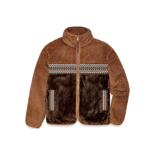 Victoria's Secret Розовый UGG® MARLENE Шерпа Куртка Наследие Косичка Бархат feel Пальто Женские Коричневый