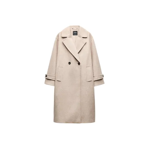 ZARA Бежевое Женское Пальто