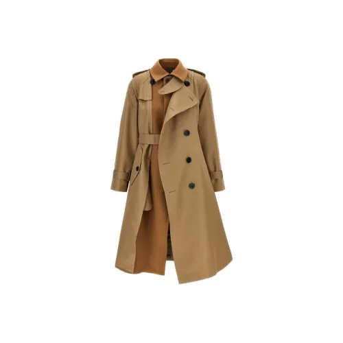 Sacai Тренчкот Женские Коричневый