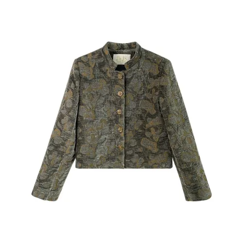 JK JS Cropped Coat Women's Olive Green JK JS Укороченное пальто женское оливково-зеленого цвета