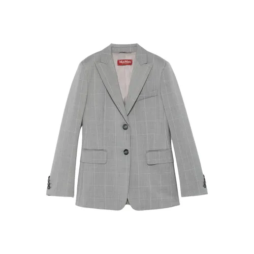 MaxMara SS25 Бизнес-костюм Пальто Женское Светло-серое