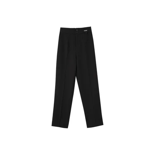 OUNIXUE Черные Женские Повседневные Брюки