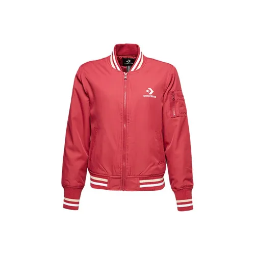 Конверс WOMEN'SS Базовый PADDED BOMBER Бейсбольная куртка Женские Красный