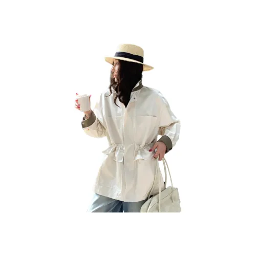 NANING9 Тренчкот Женский Экрю