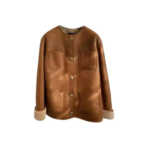 CHANEL FW24 Кожа Куртка Женская Коричневая