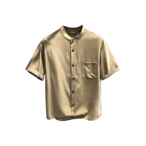 YGQPZHZ Хаки Мужские Рубашки