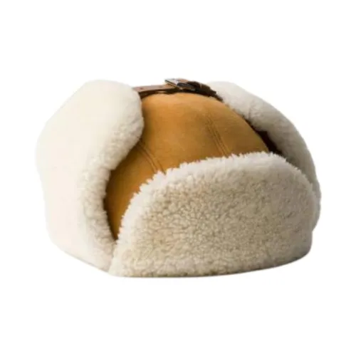 PRADA Эмаль Металл Овечья шкура Шапки-ушанки Унисекс Мед