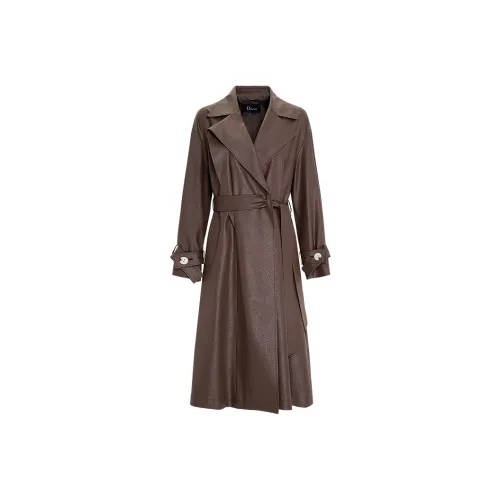 IDPAN Длинный тренч женский кофейный