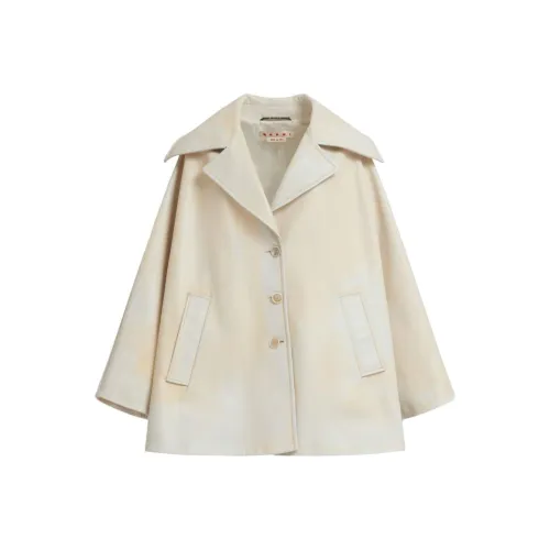 MARNI Кожа Куртка Женская Бежевая